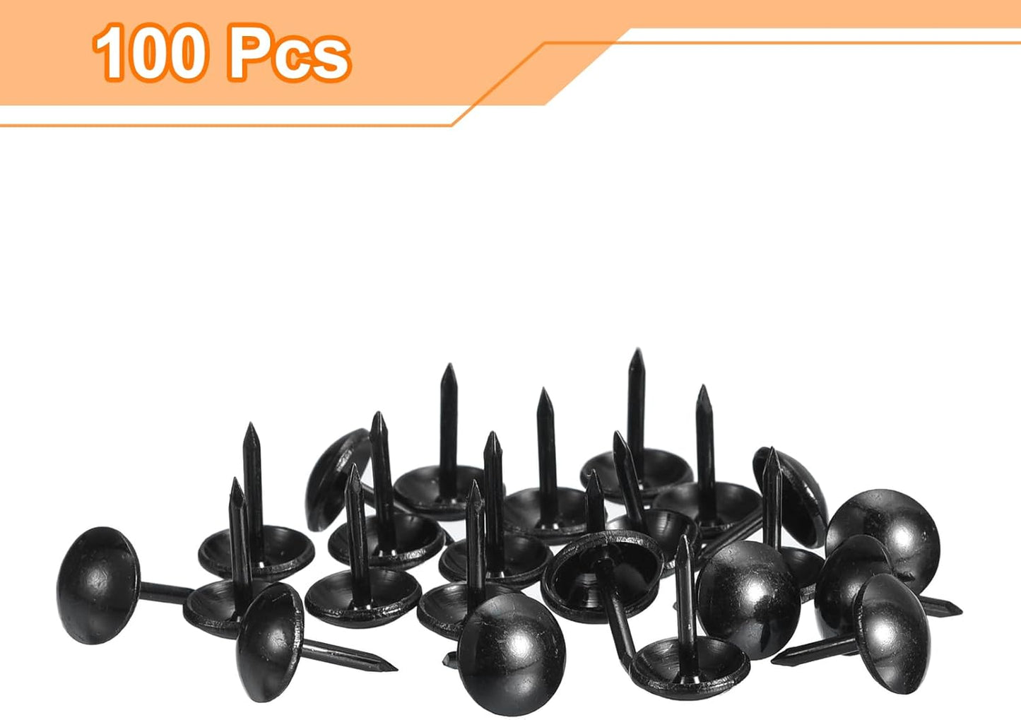 uxcell Upholstery Tacks Nail Pins Furniture, 150Pcs 9x13mm Thumb Tack Pins Assortment Kit Carbon Steel for Home Sofa DIY Decorative Nail Heads Nails, Black