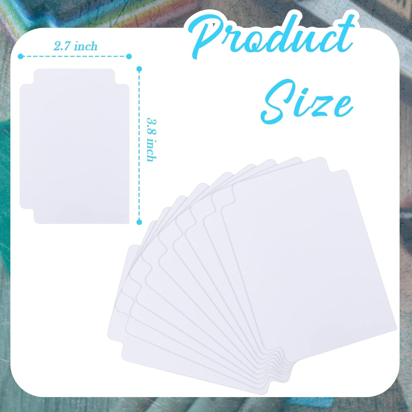 White Trading Card Plastic Divider Cards Sorting Tray Playing Separator Organizer Pages for Games Sports Supplies, 69 x 97 mm(100 Pieces)