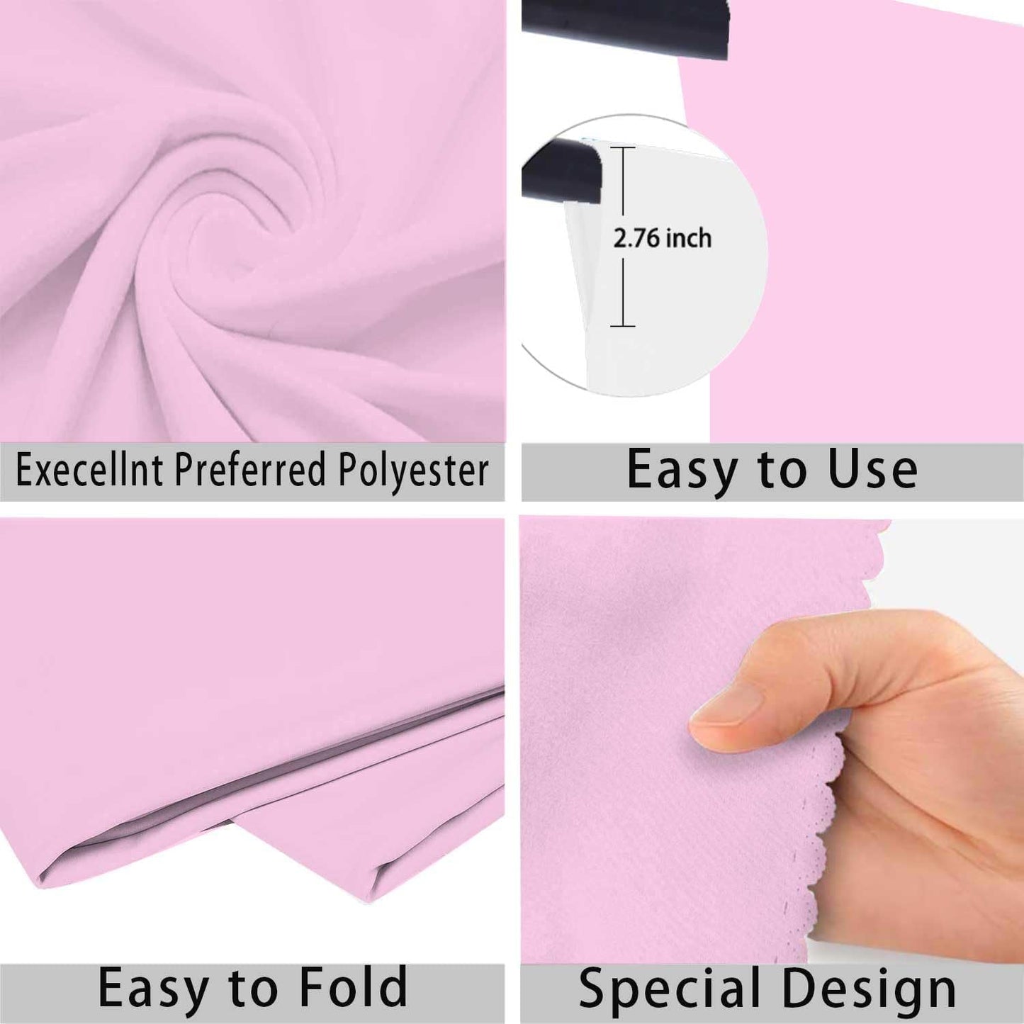 Pink Photo Backdrop for Photoshoot Pink Background for Photography Photo Backdrop Curtain for Party 10 x 20 FT