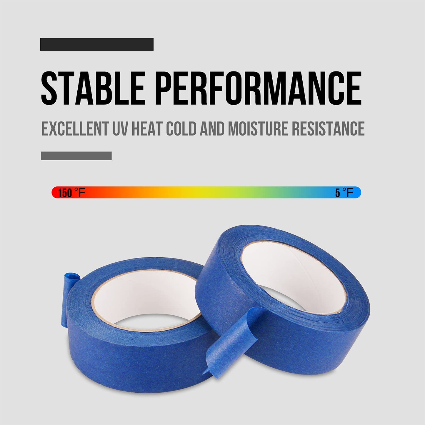 Lichamp Painters Tape Wide 1.5 inches, Masking Blue Painters Tape Bulk Pack, 6 Rolls x 1.5 inches x 55 Yards (330 Total Yards)