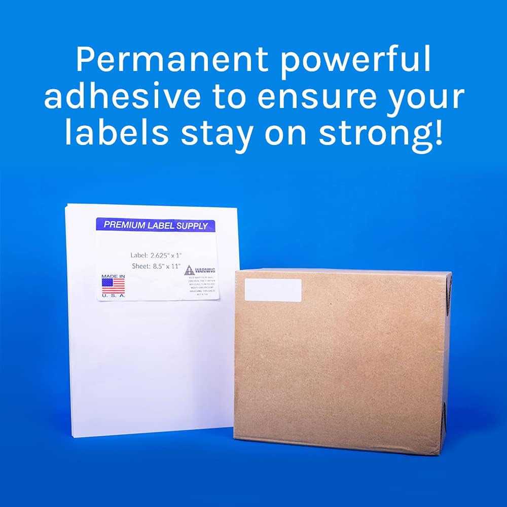 Premium Label Supply White Address Sticker Labels – 2.625" x 1" – Laser/Inkjet Compatible – (30 per Sheet), 1000 Sheets - 30,000 Total Adhesive FBA Labels