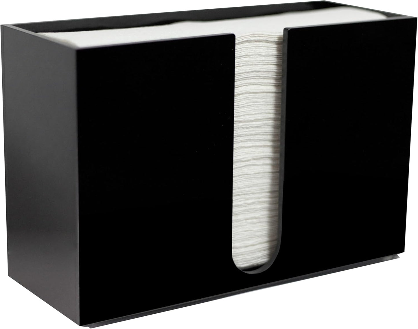 Paper Towel Dispenser Countertop, Black Paper Towel Holder(5mm - 6.5" Tall) Acrylic Folded Napkin Holder for Kitchen, Multifold C-Fold, Z-Fold, Trifold Paper Hand Towel Dispenser for Bathroom