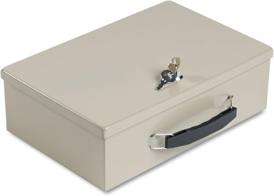 MMF Industries STEELMASTER Fire-Retardant Steel Security Chest with Key Lock | Tan | Includes 2 Keys | Durable Steel & Double Insulated Walls | Lab Tested Fireproof Security Box