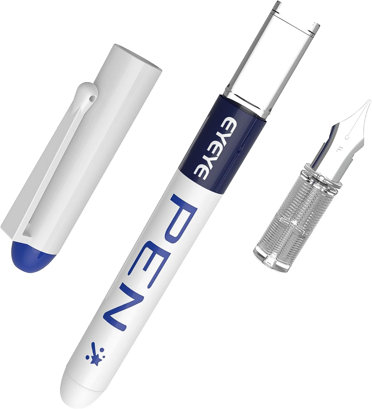 EYEYE Fountain Pens for Writing, 8 Pack Assorted Colors Fine Point Disposable Fountain Pens Stainless Steel Nib, Smooth Writing for Journaling, Drafting, Sketching, Doodling & Gifts