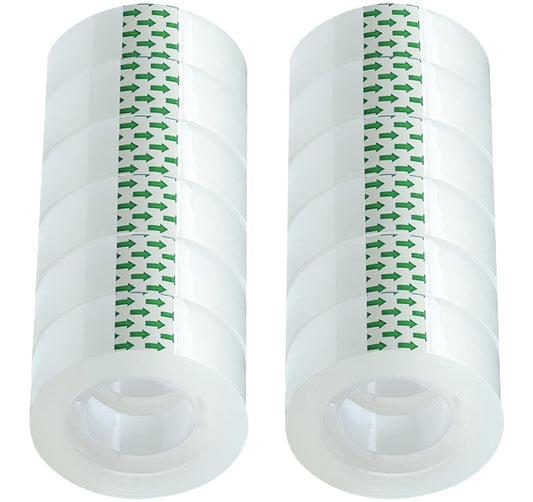 Transparent Tape Refill Rolls for Dispenser, Tear by Hand,12 Rolls x 900 inches