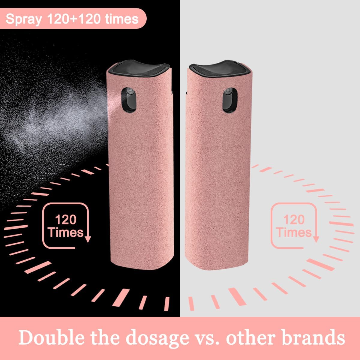 WALRFID 2 Pack Screen Cleaner Spray and Wipe, Computer Laptop Cleaning Kit for Electronic iPad, iPhone, Cellphone, Monitor, MacBook Pro, Car Display, Tablet, TV Flat Screens, Pink