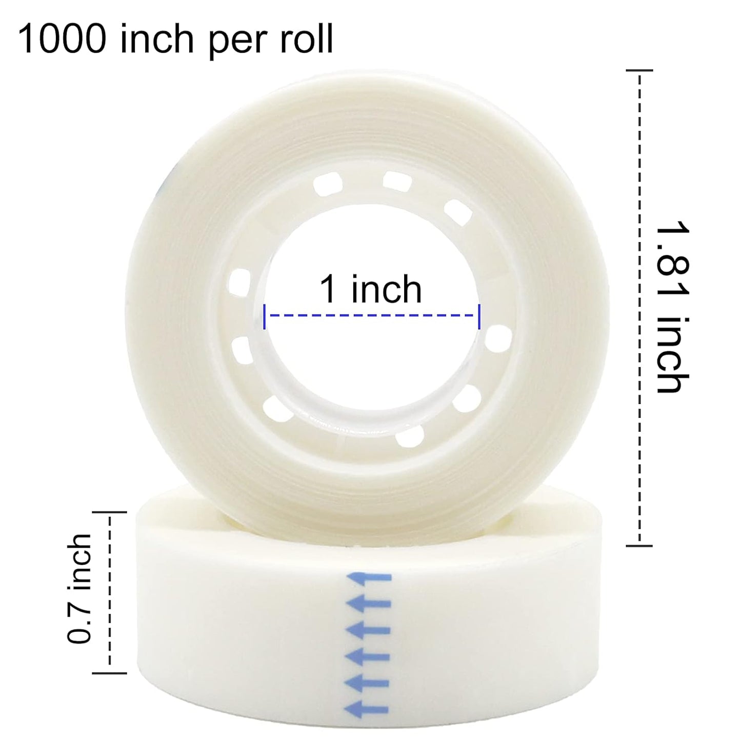 OWLKELA - 6 Rolls Matte & Glossy Tape Refills, Invisible, Translucent, All-Purpose for Office, Home, School - 0.7 in x 1000 Inches