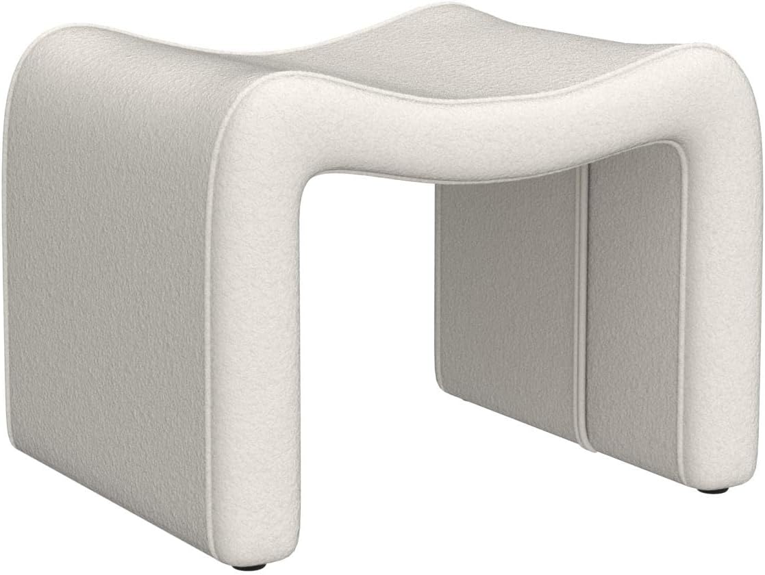 Small Footstool Ottoman, Multi-Functional Modern Foot Stool, Sofa Footrest Extra Seating for Living Room, Entryway, Hallways and Bedrooms, Small, White