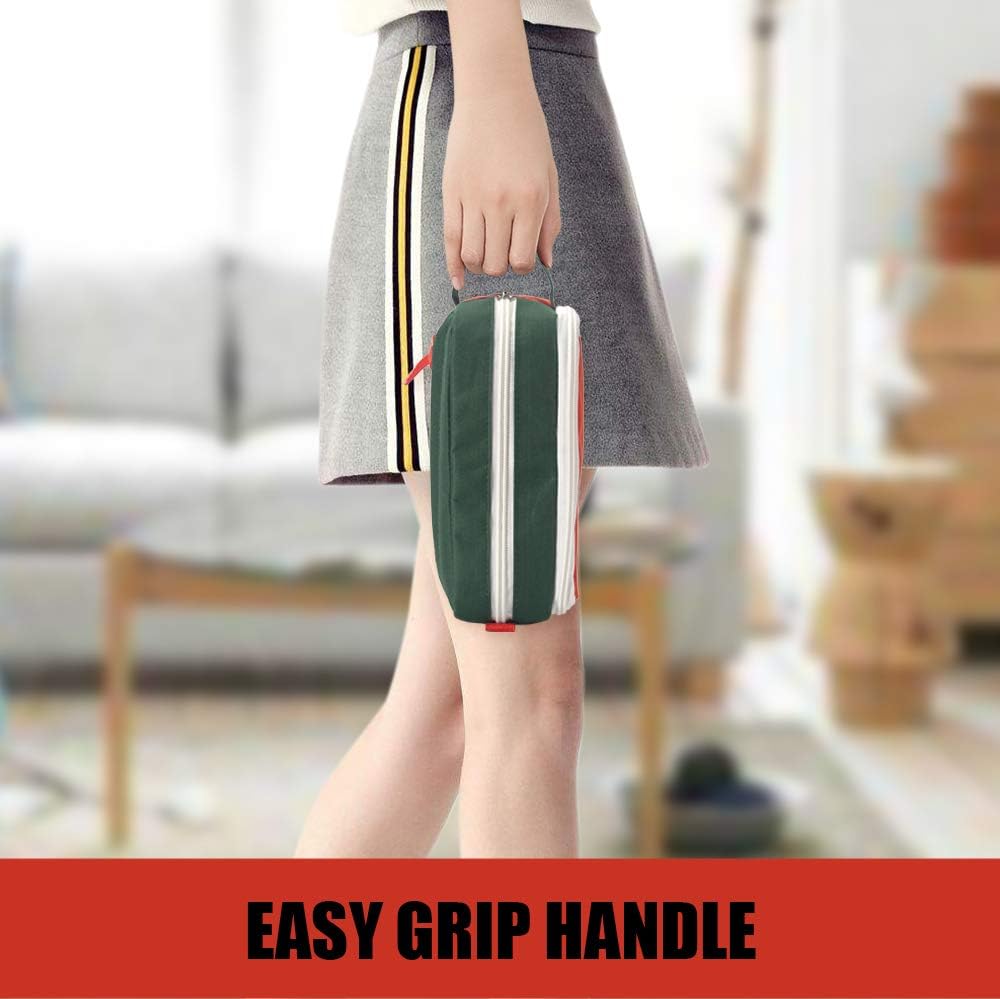 Sooez High Capacity Pencil Case, Big Pencil Bag Pouch Box Organizer Pen Case, Portable Journaling Supplies with Easy Grip Handle & Loop, Aesthetic Supply for Girls Adults, Orange