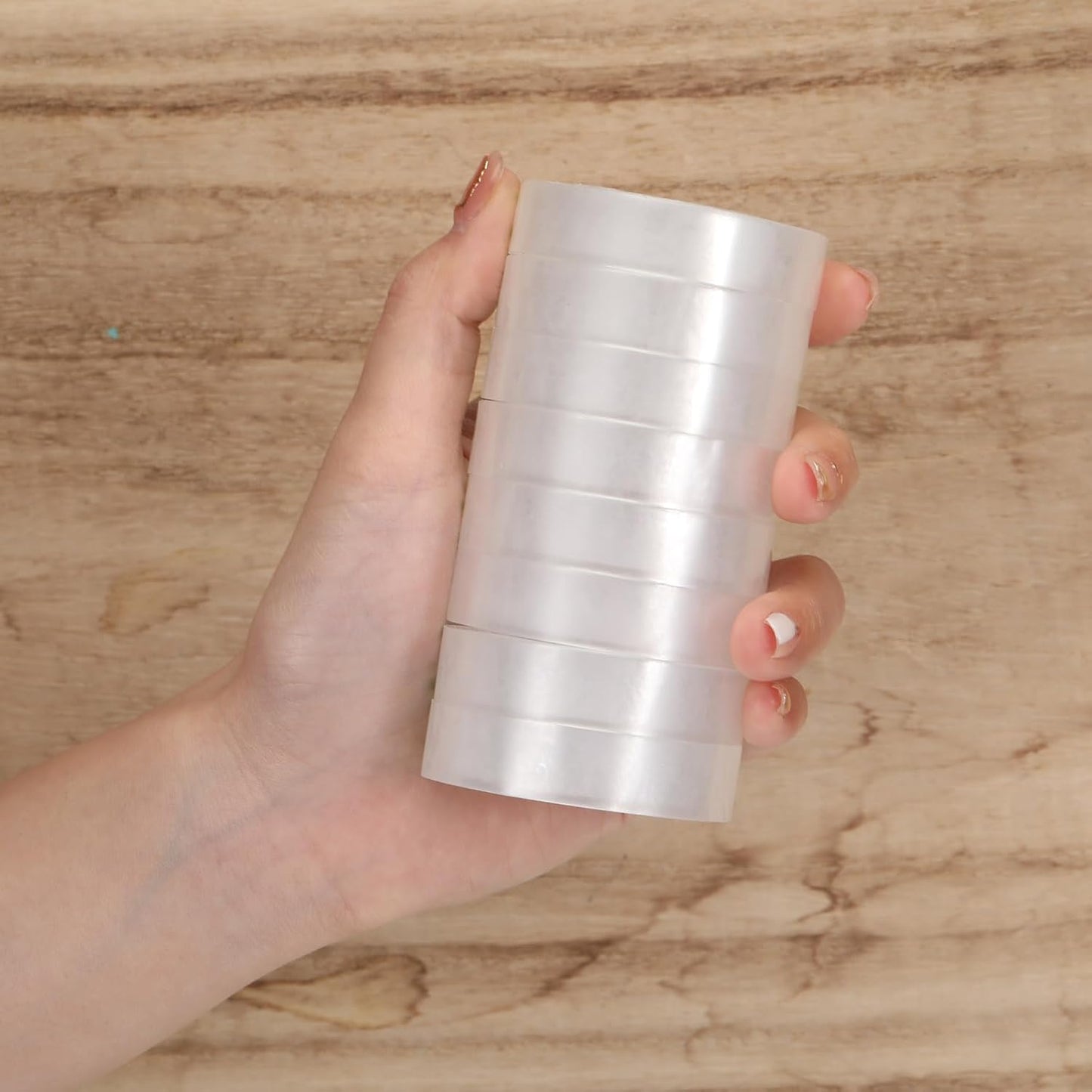 Jetec 100 Rolls Clear Tape Bulk Transparent Invisible Tape Refills 1/2 x 1260 Inches Glossy for Gift Wrapping Dispenser Office School Home Use Gift Wrap Desk Supplies