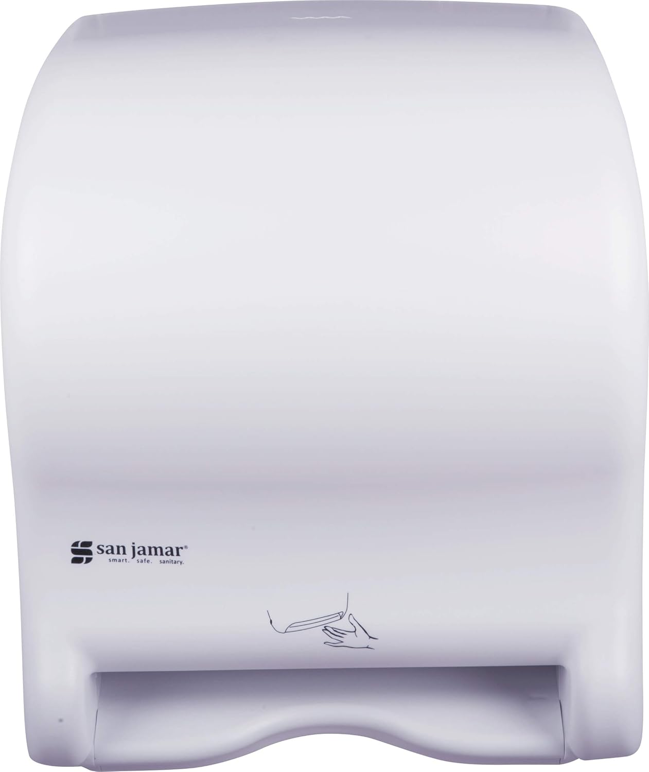 San Jamar T8400WH Smart Essence Classic Hands Free Paper Towel Dispenser, White