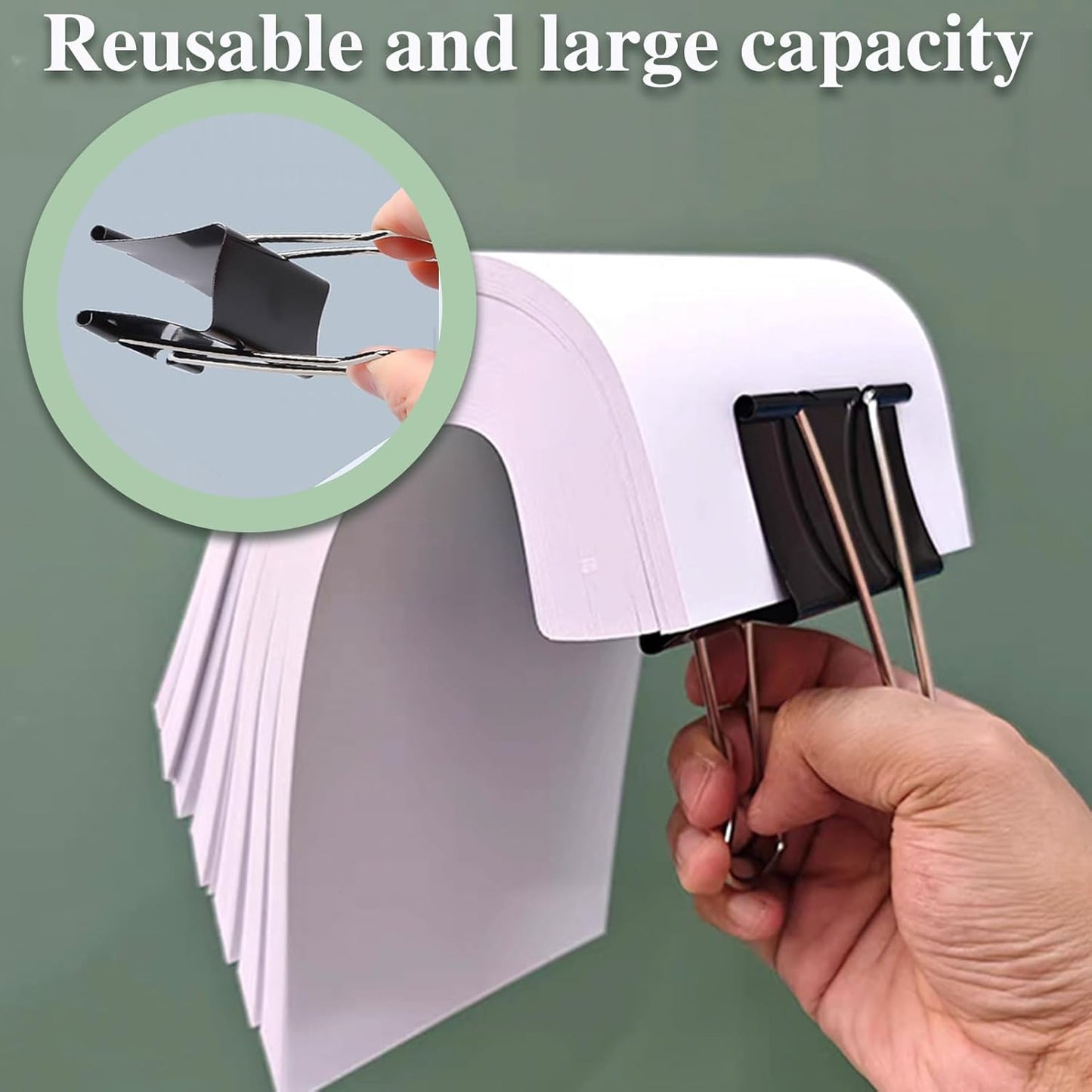 3 Inch Jumbo Binder Clips(24 Pack), Extra Large Binder Clips Heavy Duty Paper Clamps for Office and Home Supplies, Black