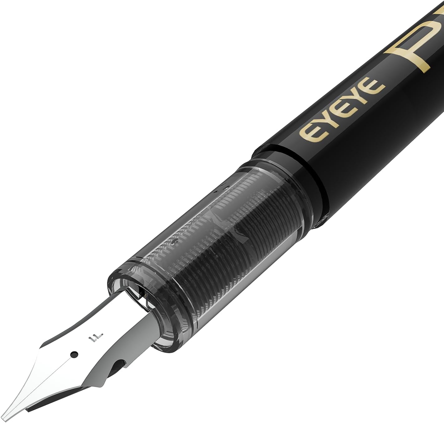 EYEYE Disposable Fountain Pens, 8 Pack Black Fine Point Pens for Writing, Stainless Steel Nib, Smooth Writing for Journaling, Drafting, Sketching, Doodling & Office Supplies