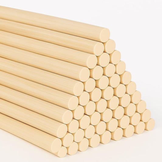 ALBO Wooden Dowel Rods 25 PCS 3/8" x 12" Inch Round Wood Sticks for Crafts, DIY Projects and Macrame Hardwood Assorted Bouquet Sticks Cake Dowels for Tiered Cakes