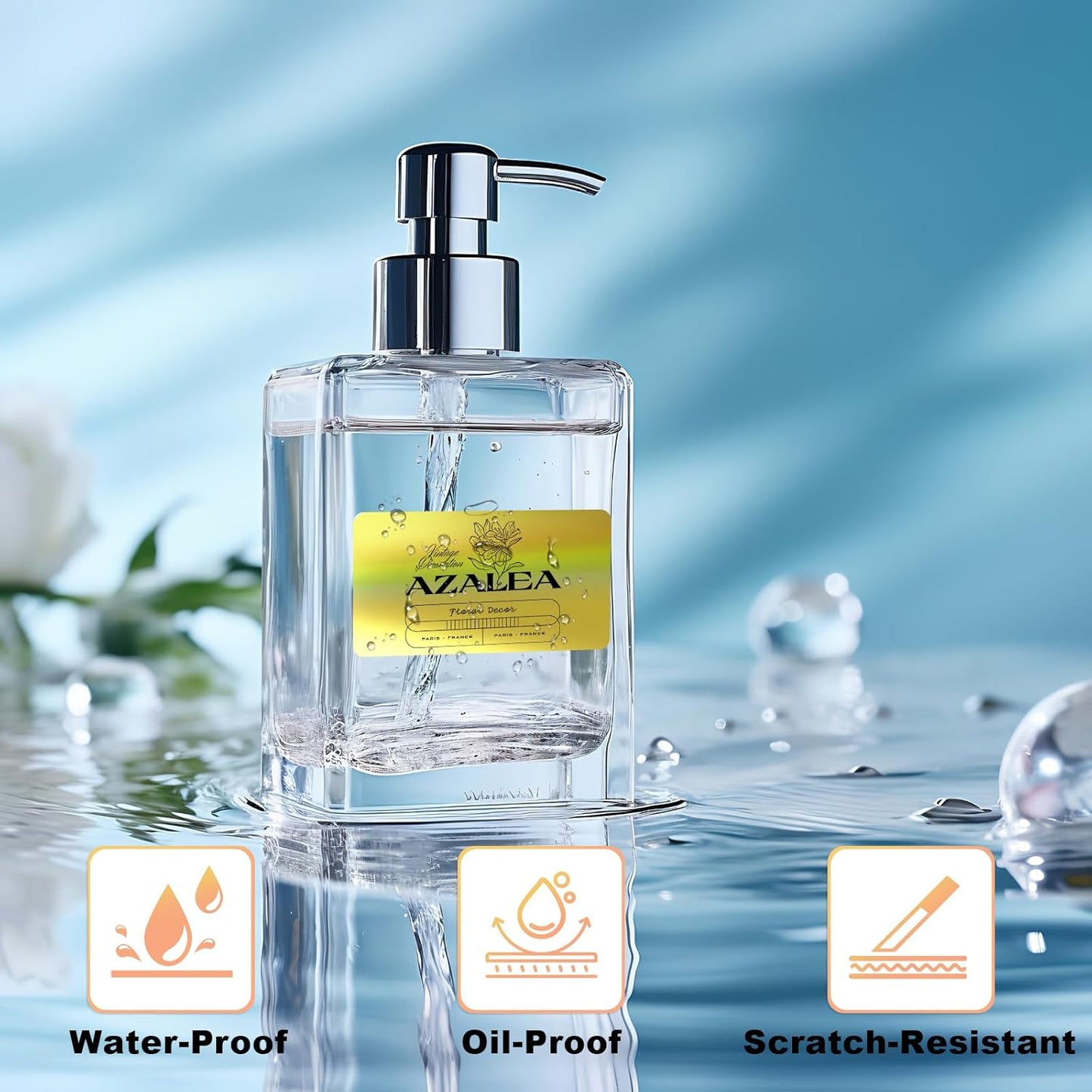 RBHK Holographic Thermal Labels - 500pcs 2.25"x1.25" Thermal Printer Labels, Waterproof Thermal Printer Stickers for Logo Design, Name Price Tag, Address, QR Code, Thanks Card, 500 Labels/Roll