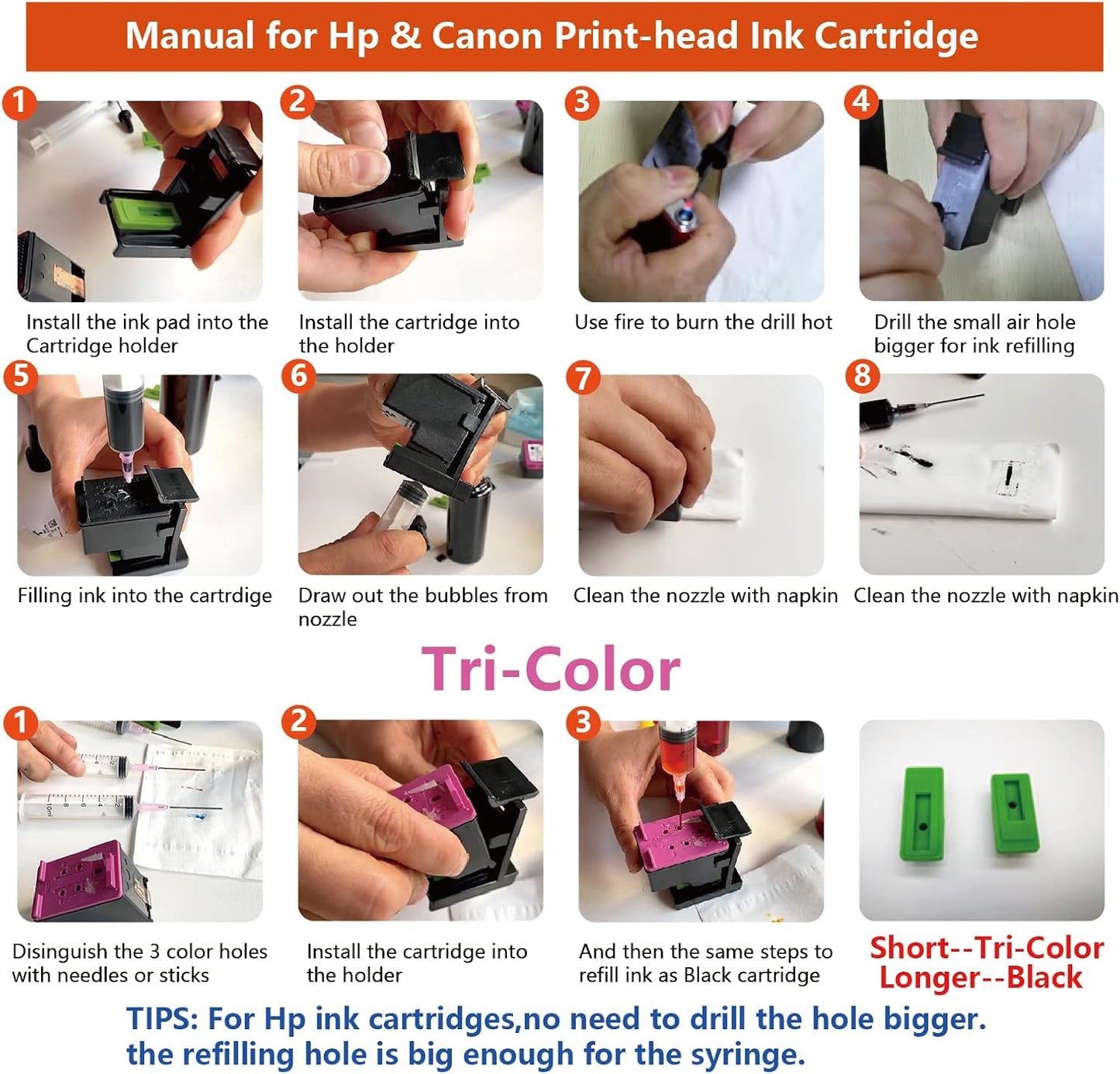 5 Bottles Ink and Ink Refill Kits Compatible with Canon Ink Cartridges PG-275 CL-276 PG-275XL CL-276XL 275XL 276XLSeries