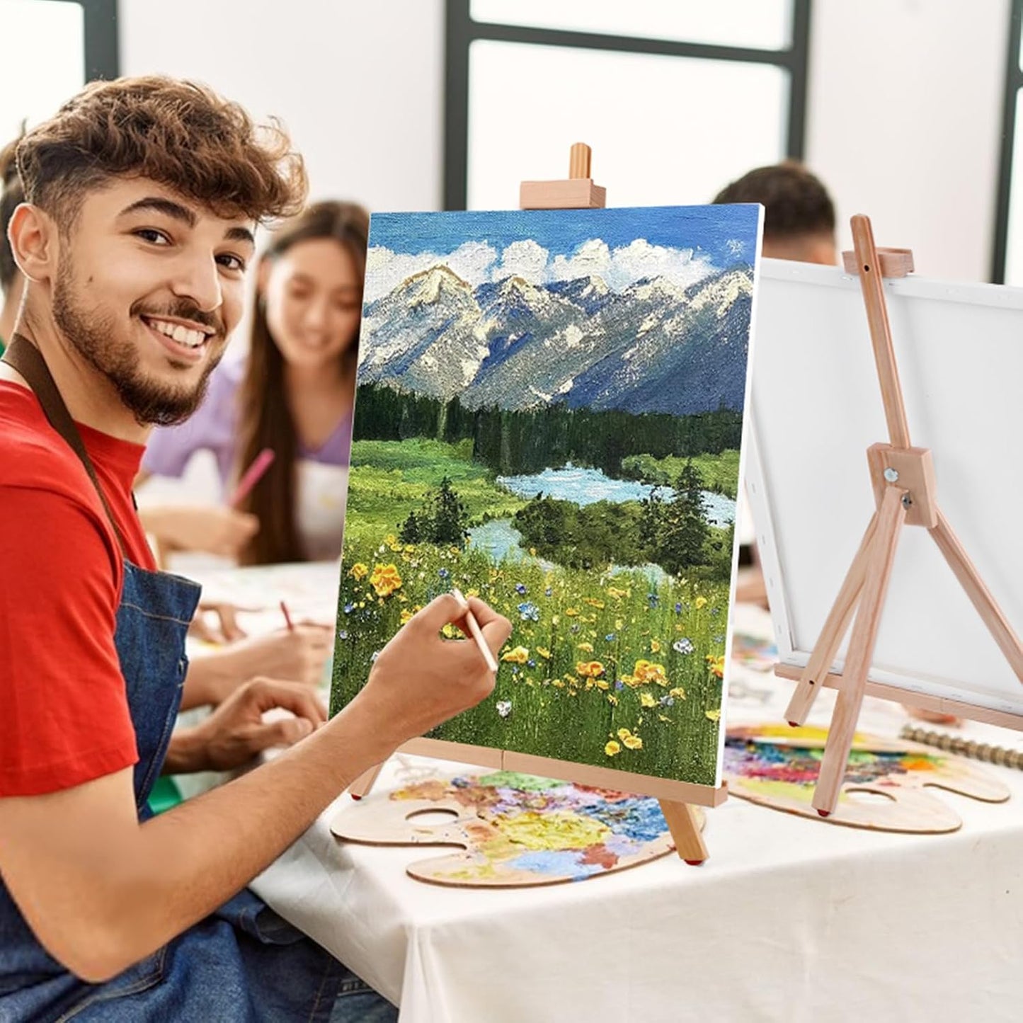 ESRICH 3 Pack Easel for Painting,Tabletop Easel A-Type Adjustable Table Easel for Painting, Holds Highest to 21" Canvas Portable Suitable,Painting Easel for Artists, Beginners, Students