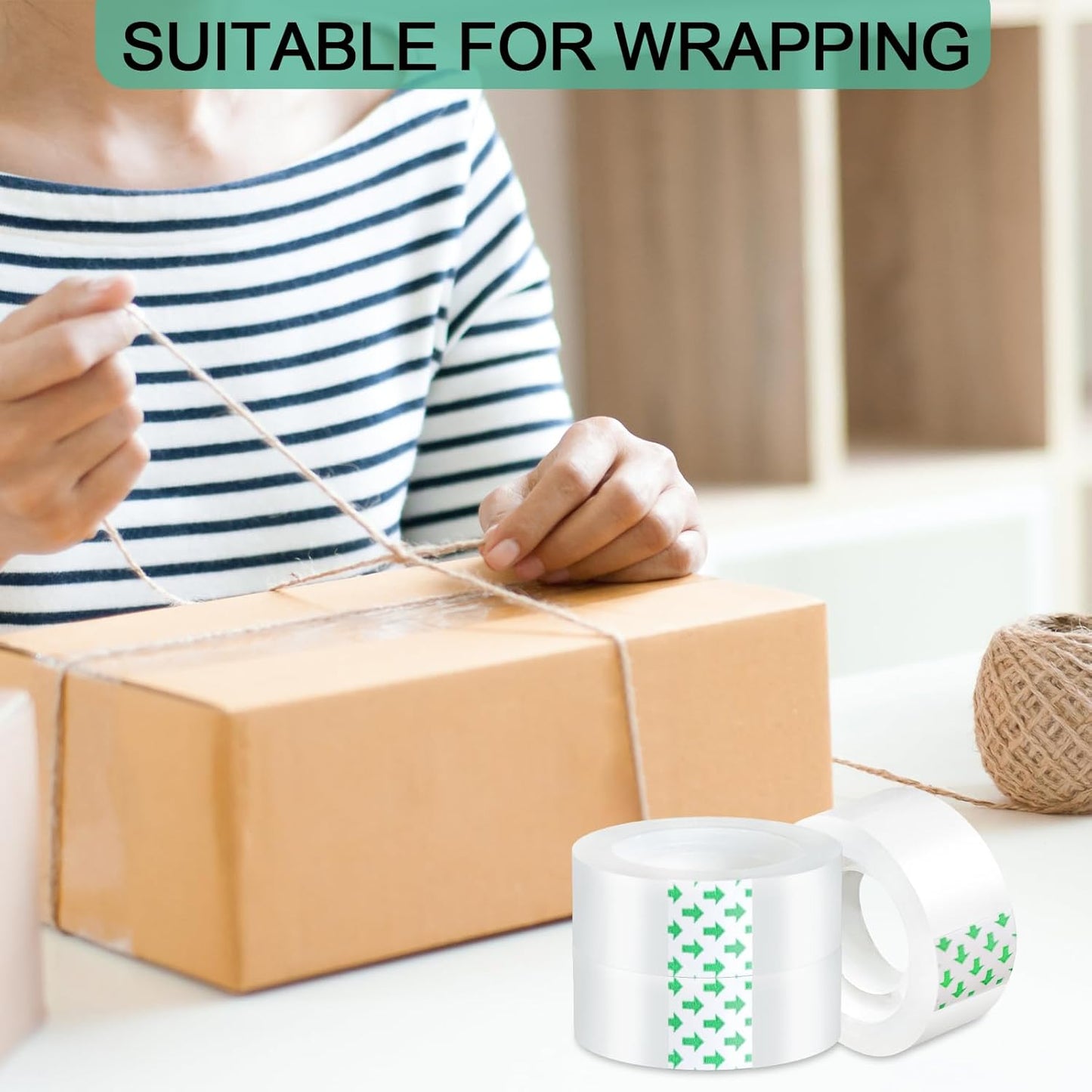 Beieverluck 48 Rolls Clear Tape Refills for Dispenser Transparent Tape 3/4 Inch x 1000 Inch Gift Wrap Tape Packing Tape Roll for Office, Home, School Supplies