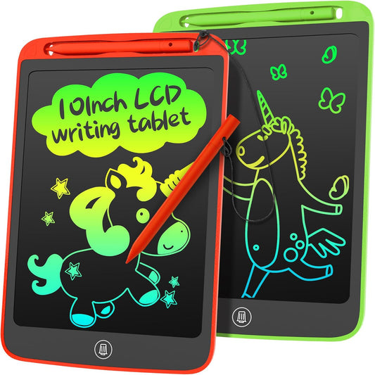 SOOOO LCD Writing Tablet for Kids 2 Pack, 10 inch Colorful Doodle Board for 3 4 5 6 Year Old Kid, Sensory Toy, Educational Sketch Pad Toys for Girls Boys, Gifts for Kid, Randomly a Lanyard