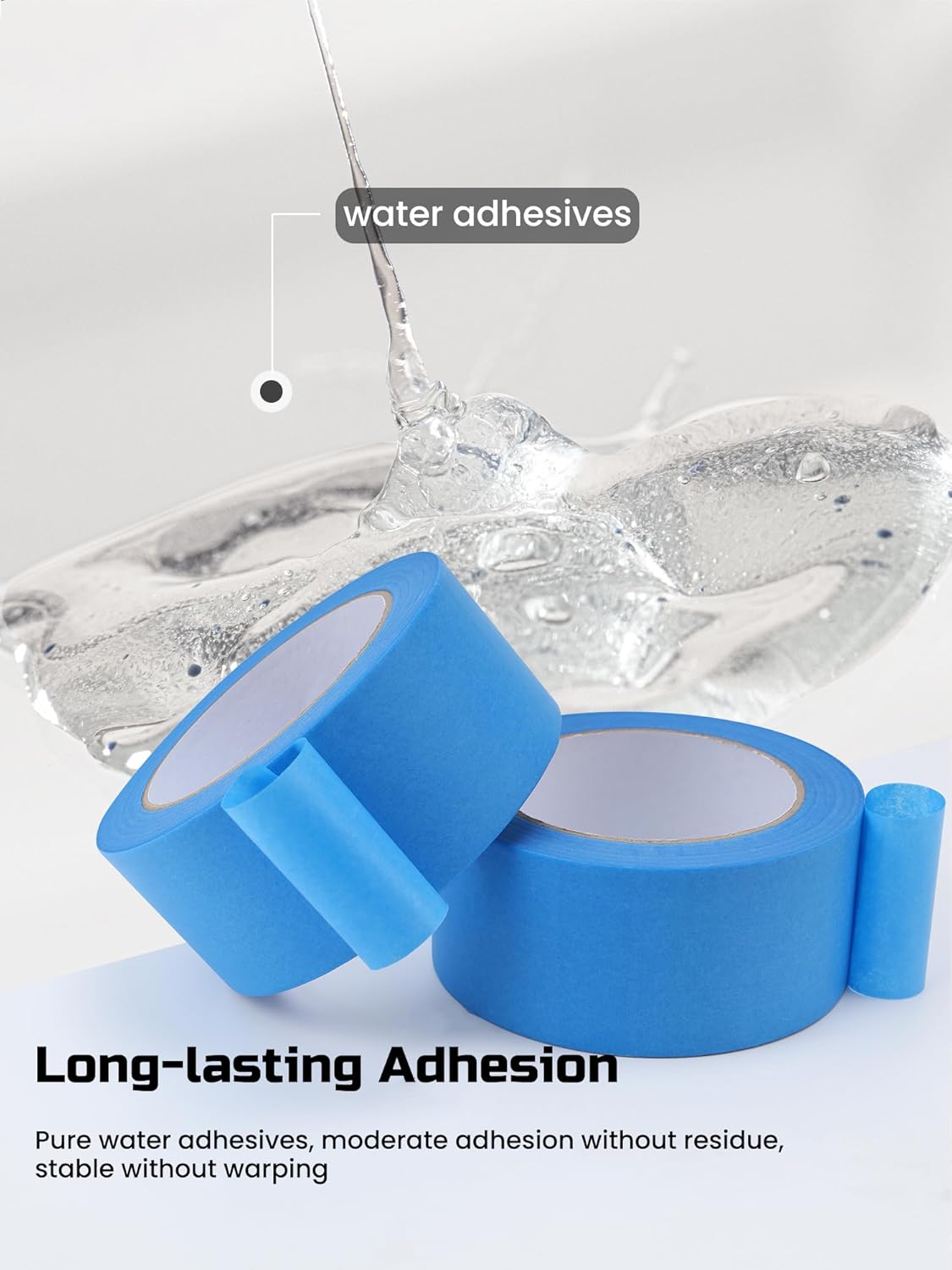 Lichamp Blue Painters Tape, 1 Pack 1.9 inch by 55 Yards Paper Tape, Blue Tapes for Crafts Arts