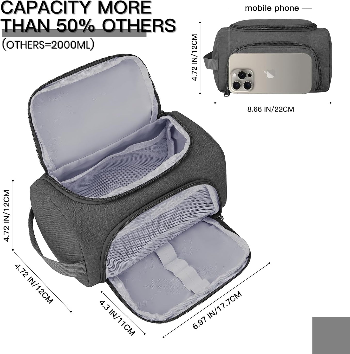 Large Pencil Pouch,Pencil Case Aesthetic,Zipper Pencil Box For Girls Back To School Supplies Emergency Bag Makeup Bag (Grey)