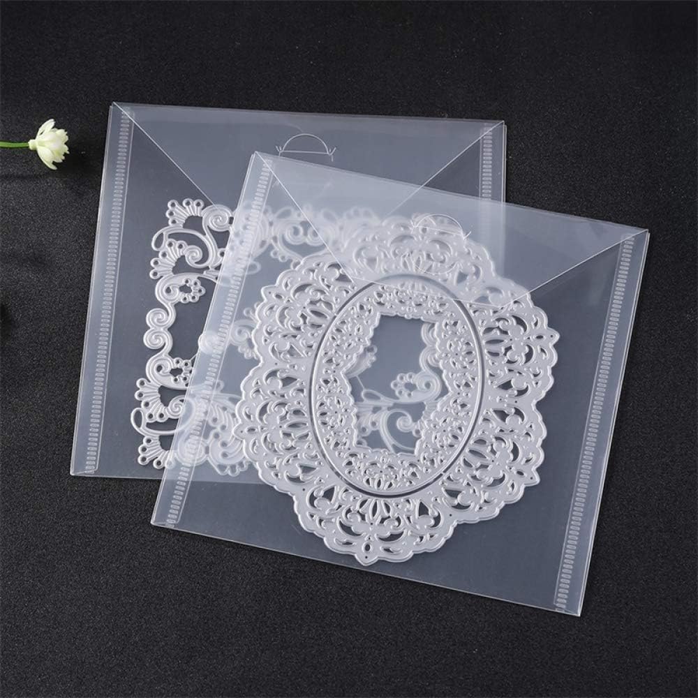 10PCS Large Stamp & Dies Storage Pockets Transparent Plastic Seal Bags Storage Case for Cutting Dies Stencil Background Card Paper Album Stamp Crafts for DIY Scrapbooking Paper Craft Suqare Shape