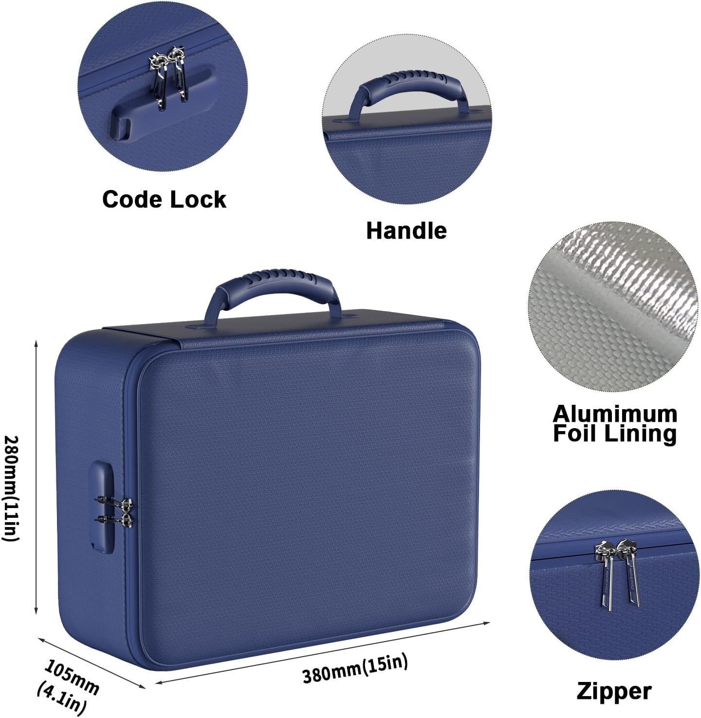 DocSafe 5200°F Document Organizer with Lock,Upgraded Heat Insulated Fireproof＆Waterproof Box 8 Layers File Organizer,Portable Home Travel Safe Storage for Important Documents, Files,Blue (Soft)