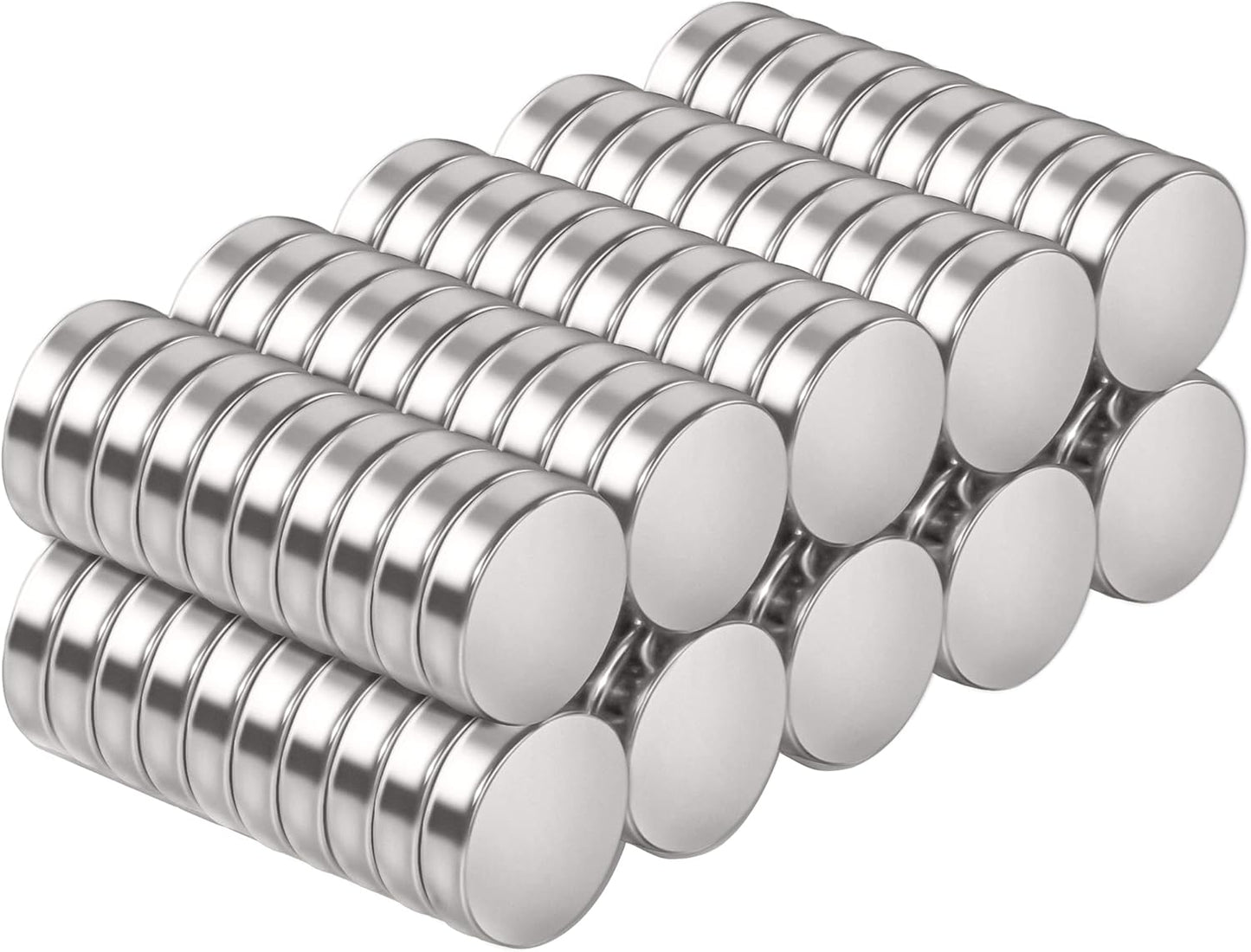 SMARTAKE 100 Pcs Refrigerator Magnets, 10x2.3mm Small Round Fridge Magnet, Multi-Use Premium Neodymium Office Magnets for Fridge, Whiteboard, Billboard in Home, Kitchen, Office and School (Silver)