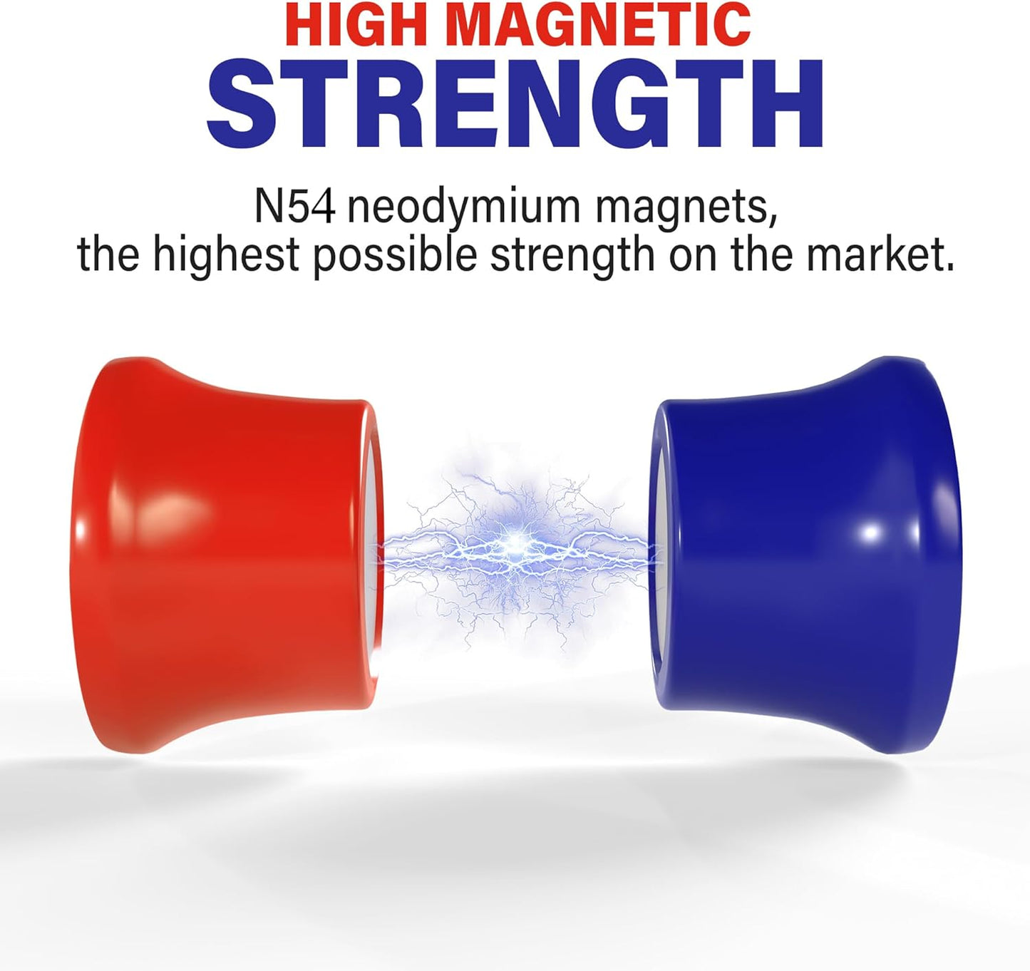 Strong Magnets for Whiteboard, Glassboard and Fridge (Multi-Color, 8 Pack, Small). N54 Neodymium Rare Earth Heavy Duty Magnets for Home and Office Supplies.