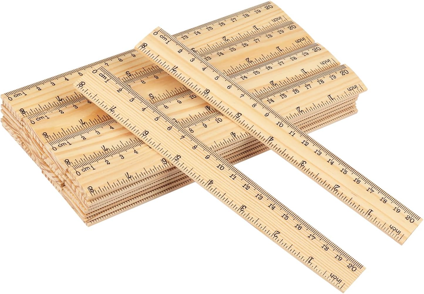 144 Packs Wooden Rulers, 8 Inch Double Sided Wood School Ruler for Home, Student, Office Use, 2 Scale,by GNIEMCKIN