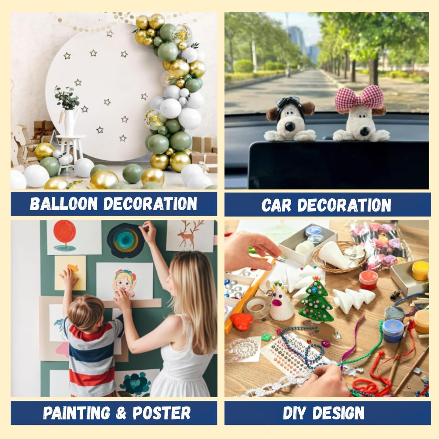 105pcs Double Sided Sticky Dots –Easy to Peel Sticky Dots,Clear Removable Sticky Tack Double Sided Tape Dots for Crafts, Posters, Balloons, and DIY Projects