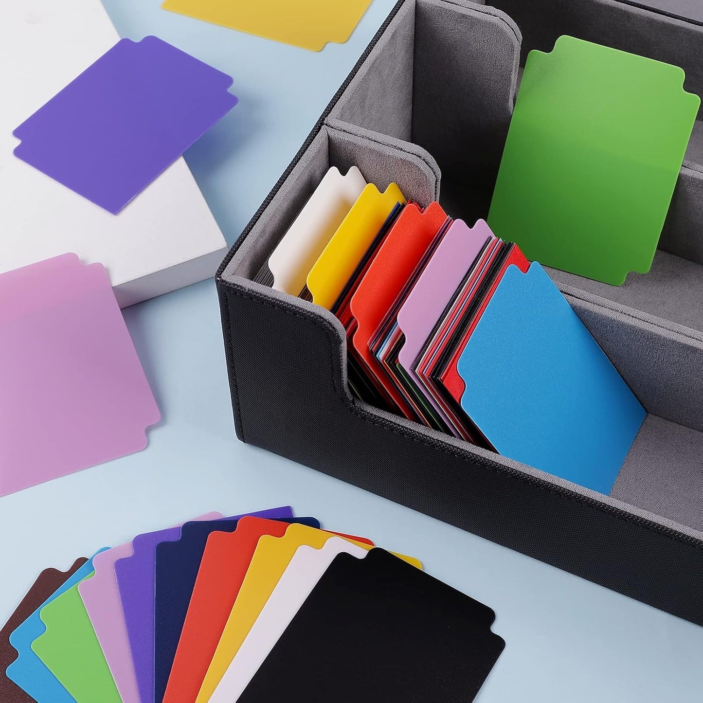 60 Pcs Trading Card Divider Multicolor Card Separators for Office Games Plastics Sports Baseball Card Dividers with Tabs Cards Box Dividers for photocard, 2.71 * 3.8 Inches