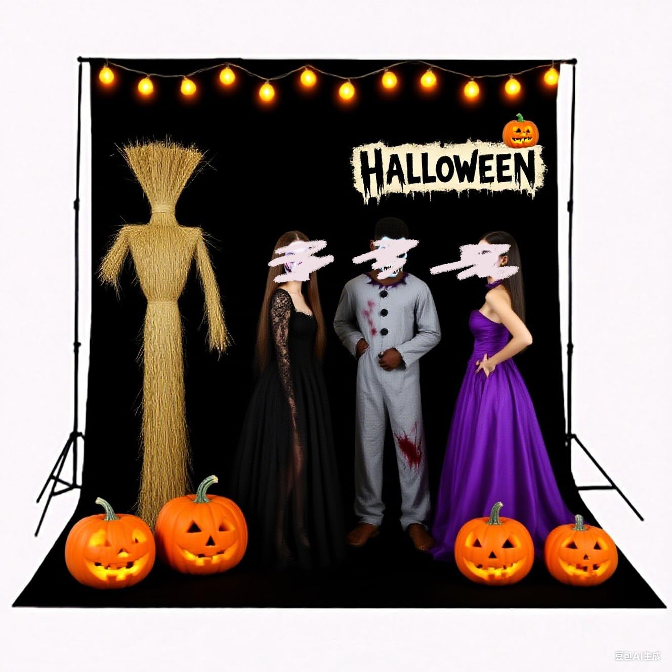 Black Backdrop for Photography Portrait Background Screen for Photo Backdrop Video Photography Studio (8x10ft, Black)