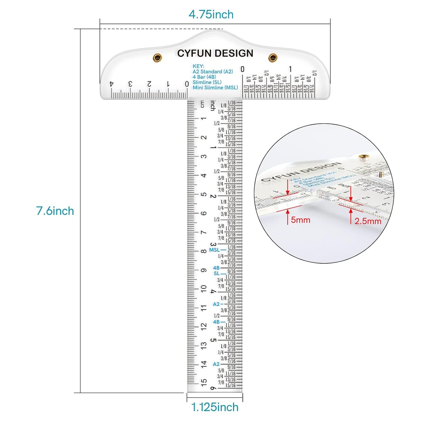 6 Inches Acrylic Clear T-Square Ruler,1 Pack,T Square Ruler,Transparent,T Ruler,for Crafting Drafting and General Layout Work Art Framing & Drafting Scrapbooking Crafting Arts Crafts Supplies Tools