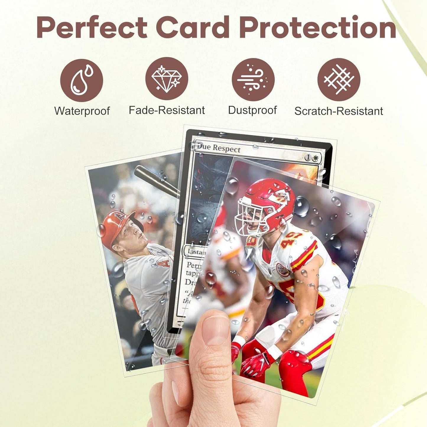 1200 Count Card Sleeves, Clear Baseball Card Sleeves, Soft Trading Card Sleeve Fit for MTG, TCG, Baseball Cards, Football Cards, Game Cards