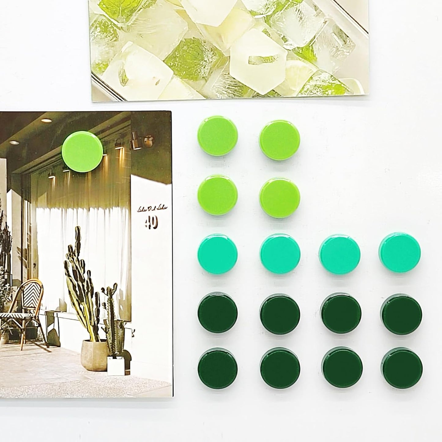 ZDZBLX Fridge Magnets 30 PCS, Strong Refrigerator Magnets for Whiteboard, Heavy Duty Small Round Magnets, Mini Decorative Cute Magnet for Fridge, Locker, Map, Kitchen, School, Office,Classroom (Green)
