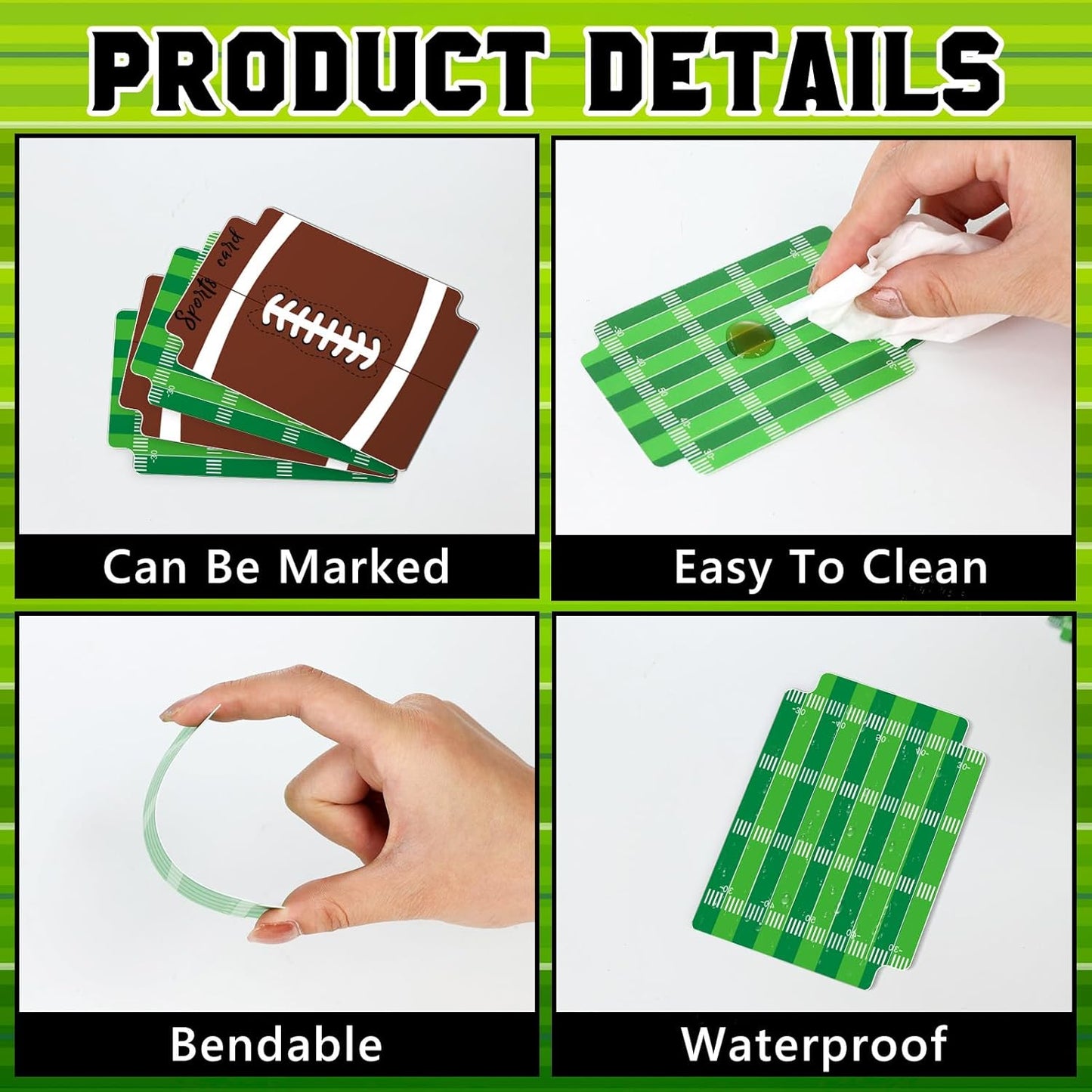 50pcs Football Card Dividers Plastic Index Card Storage Dividers with Tabs Card Separators for Sports Game Football Card Collection