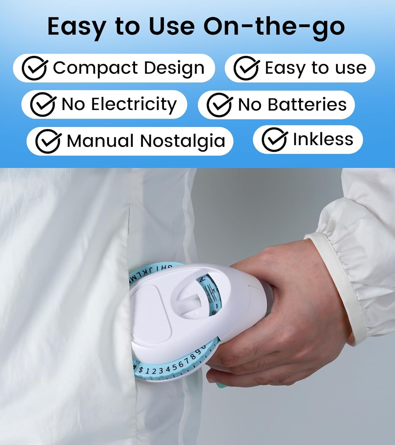 Label Maker Machine with Tapes Embossing, 3D Embossed Label Maker Vintage, Retro Embosser Manual Labeler Machine with 3Rolls Embossing Labels-Waterproof, Old School Labeler for Home Kitchen Office DIY