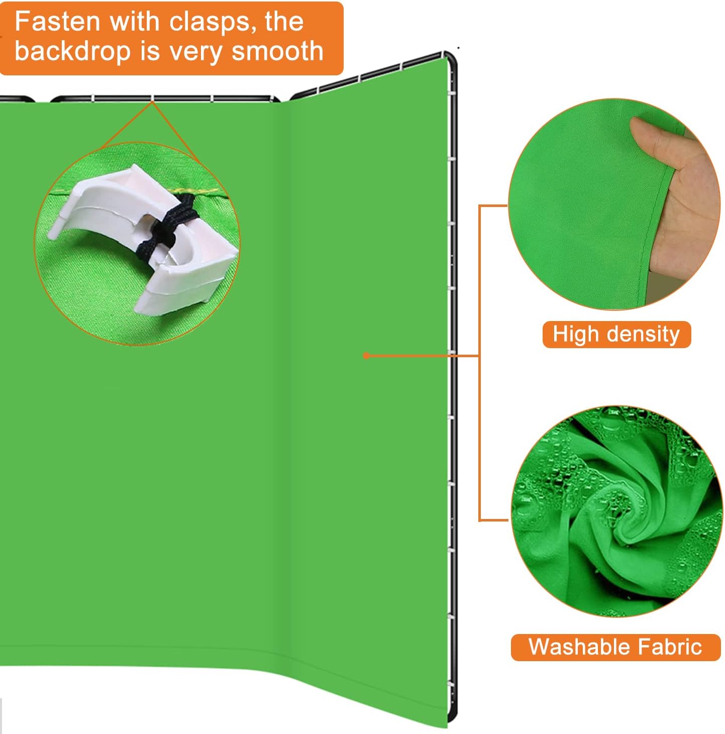 7.87ft x 13.12ft Green Screen Backdrop with Stand, Large Collapsible Green Backdrop with Heavy Duty Stand for Parties, Photography, Video Shooting, Live Streaming, Gaming