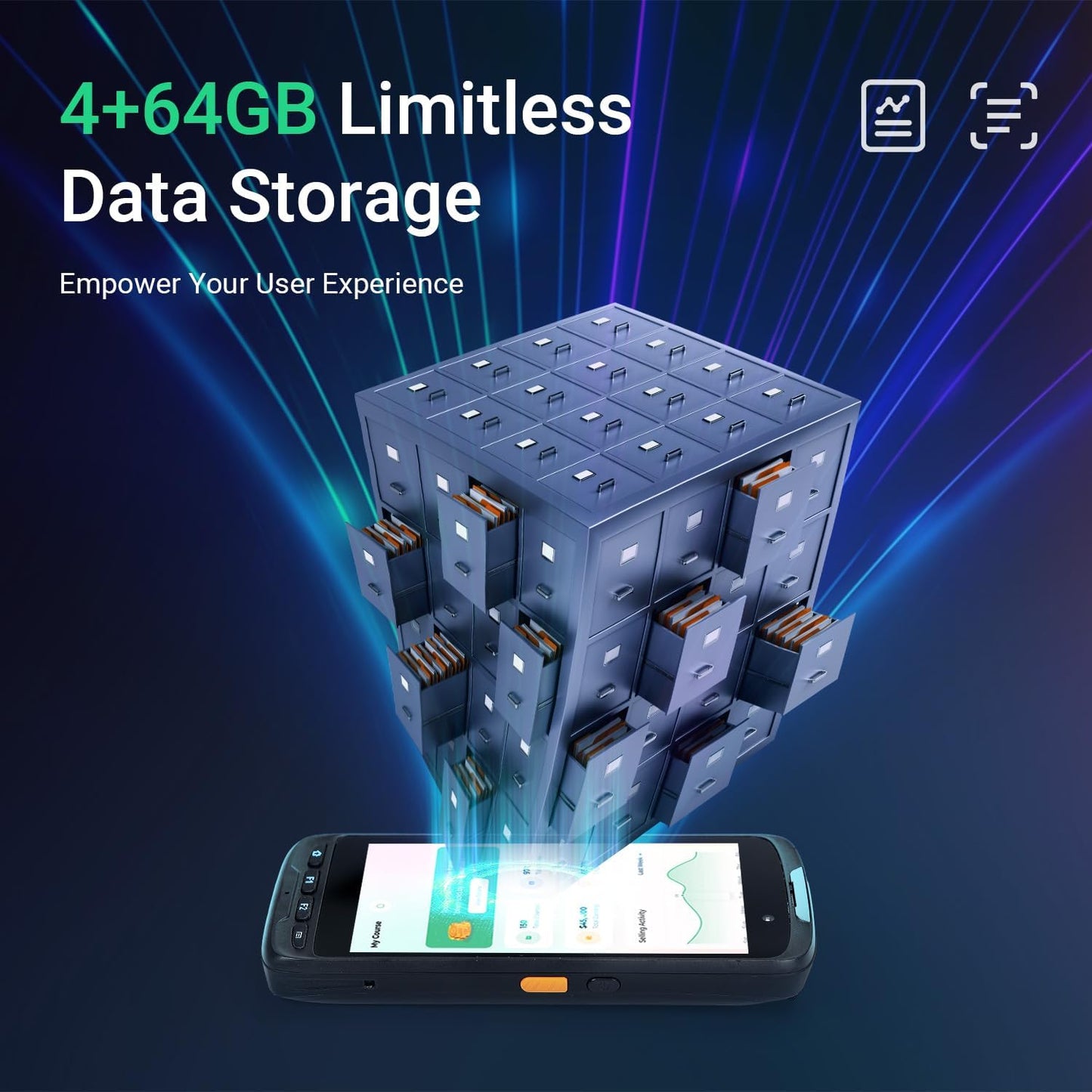 SVANTTO Android Barcode Scanner, 4+64GB Flash, 1D/2D/QR Zebra Scanner, Full-Screen 5" Android 11 Mobile Computer, Bluetooth 5.0, WiFi, 4G LTE, NFC, 8-Core CPU Inventory Barcode Data Collector