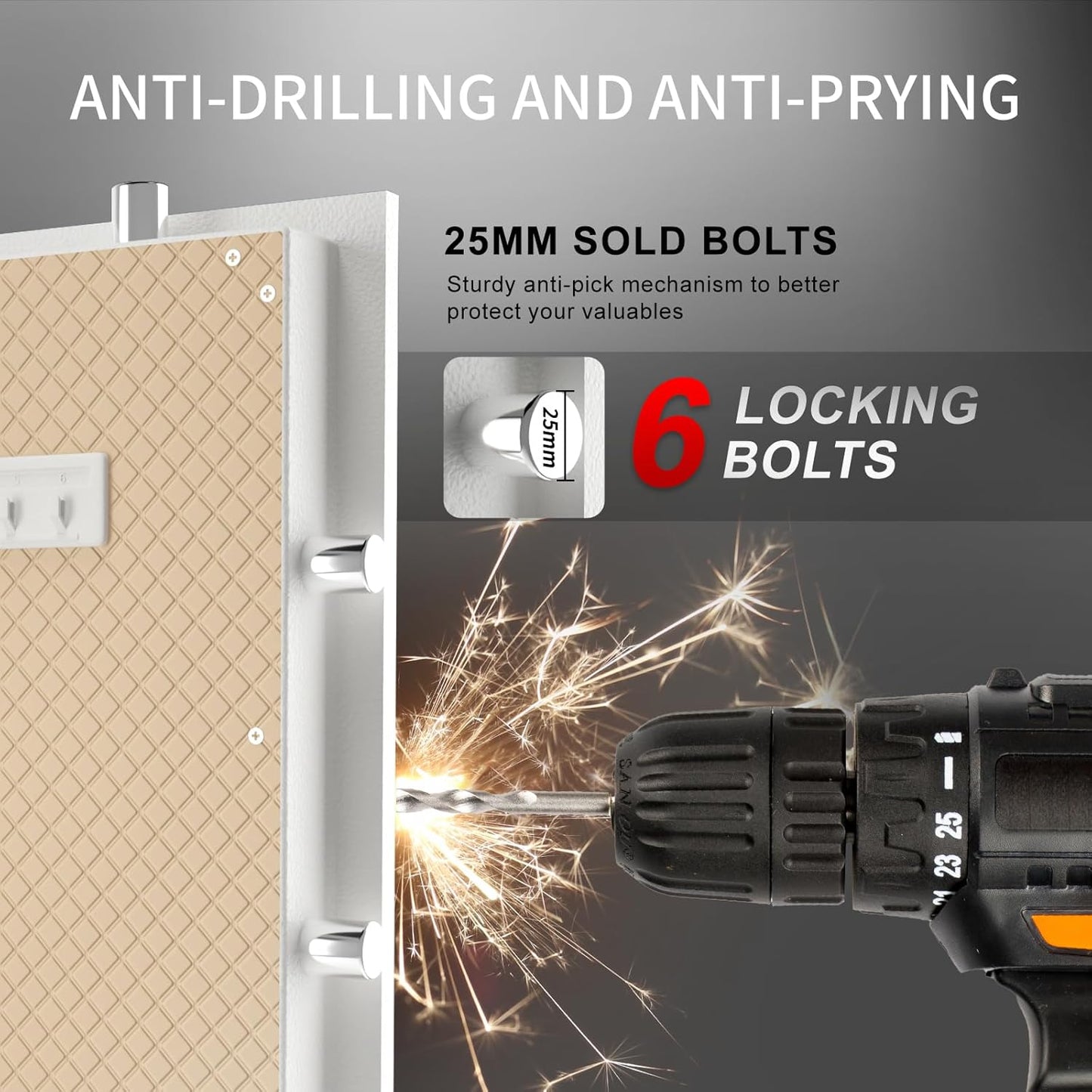 【US STOCK】TIGERKING 7.2 Cubic Feet Extra Large Heavy Duty Safe Box, Home Safe with Double Safety Key Lock and Separate Lock Box, Digital safe with 2 Removable Shelf for Home Hotel Office,132lbs