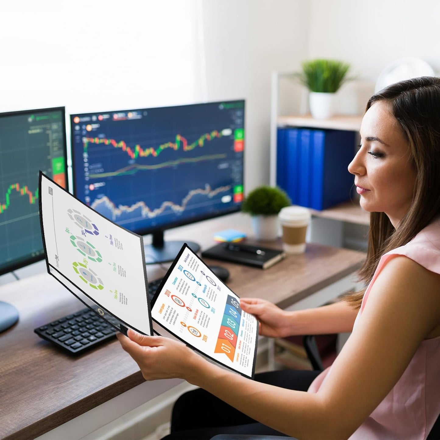 Ndsox 5 Packs Oversized Dry Erase Pockets Reusable Plastic Sleeves Clear Job Ticket Holders Heavy Duty Transparent Hanging Sheet Protectors for Teacher Classroom School Office Work Warehouse, Black