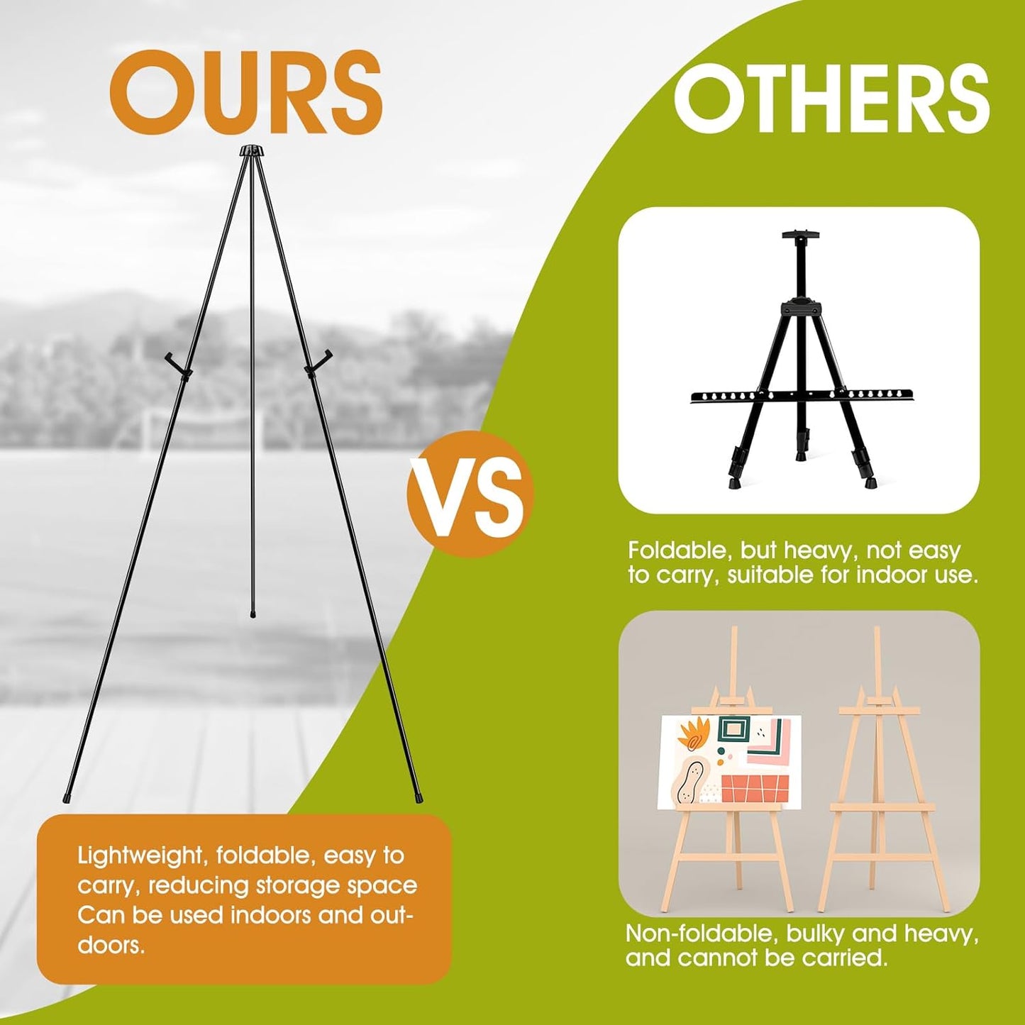 AROIC 63 "Easel Stand for Display, 20 Pack Portable Foldable Metal Easel, Easels for Signs Wedding Logos,Arts, Painting,Adjustable Floor Easels with 20 Storage Bag