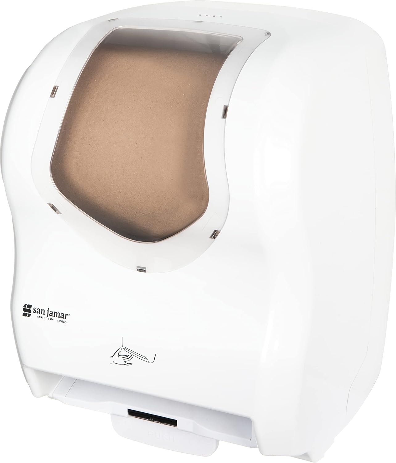 San Jamar Summit Paper Towel Dispenser Hybrid Dispenser for Bathroom, Kitchens, and Restaurants, Plastic, 10.25 x 16.75 x 13.25 Inches, White