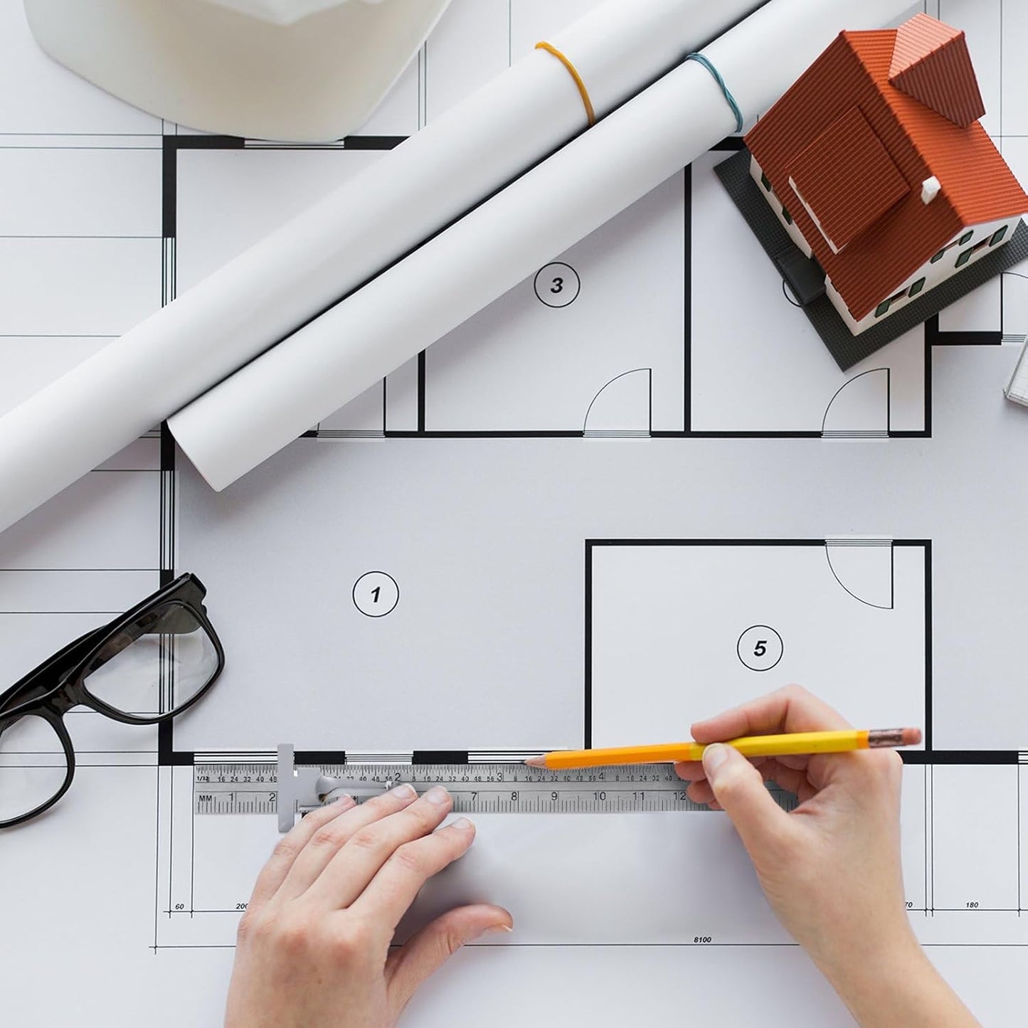 6 Inch 15 cm Pocket Ruler Flexible Precision Stainless Steel Ruler with Detachable Clips Stainless Steel Pocket Clip Scale Gauge Metric British System(15 Pieces)