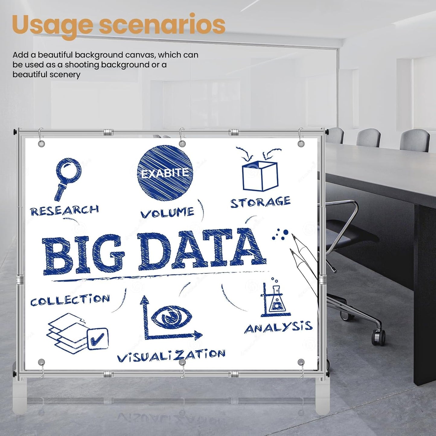 Jiang&Rong 10x10ft Heavy Duty Backdrop Stand Kit - Adjustable Step and Repeat Photo Banner Stand for Photography, Trade Shows, Photo Booths, Events(Silver)