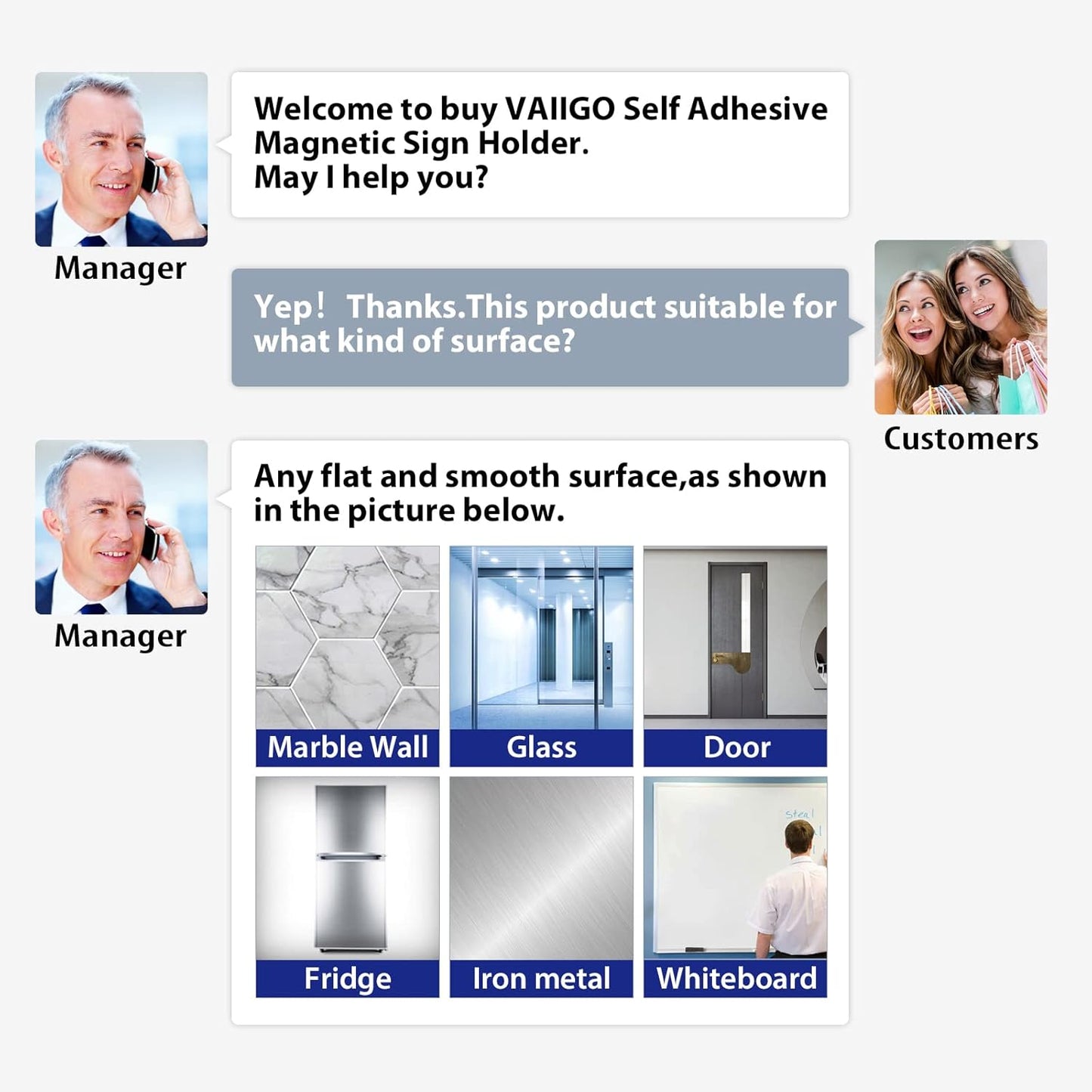 8.5"x 11" Self Adhesive Magnetic Sign Holder, Double Sided Window Magnetic Display Frame with Clear PVC and Strong Magnetic for Office/Store/Door/Glass/Refrigerator Display Frame(Black, 5Pack)