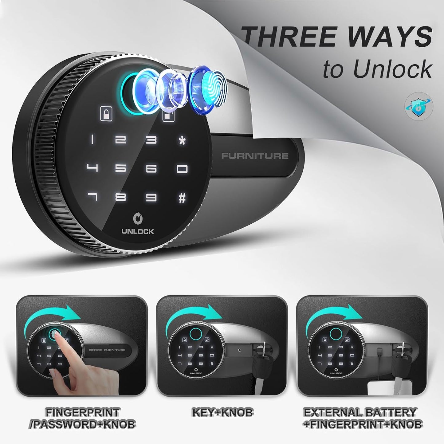 BONANO 0.5 Cub Small Safe Box, Biometric Safe with Backlit Touch Screen Keyapd and Dual Alarm System, Small safes for Home Use Fire and Water Proof Money Valuables Jewelry and Documents