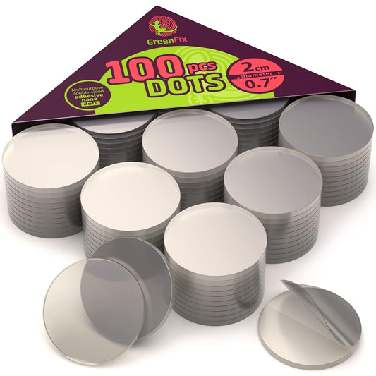 Double Sided Adhesive Dots 100PCs - Sticky Dots Clear Removable - Poster Putty Non Marking - Adhesive Putty Picture Hangers - Double Sided Tape Dots for Arts & Crafts Hanging Posters