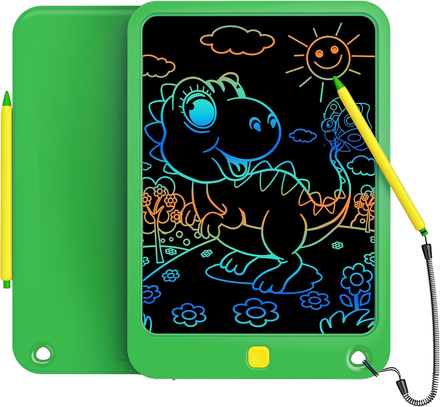 LCD Writing Tablet 10 Inch, Toys for 3 4 5 6 7 8 9 10 Year Old Boys Girls, Colorful Doodle Board Drawing Tablet, Gift for Boys Toddlers Age 3-12 Years, Memo Board, Drawing Pads with Lanyard (Green)